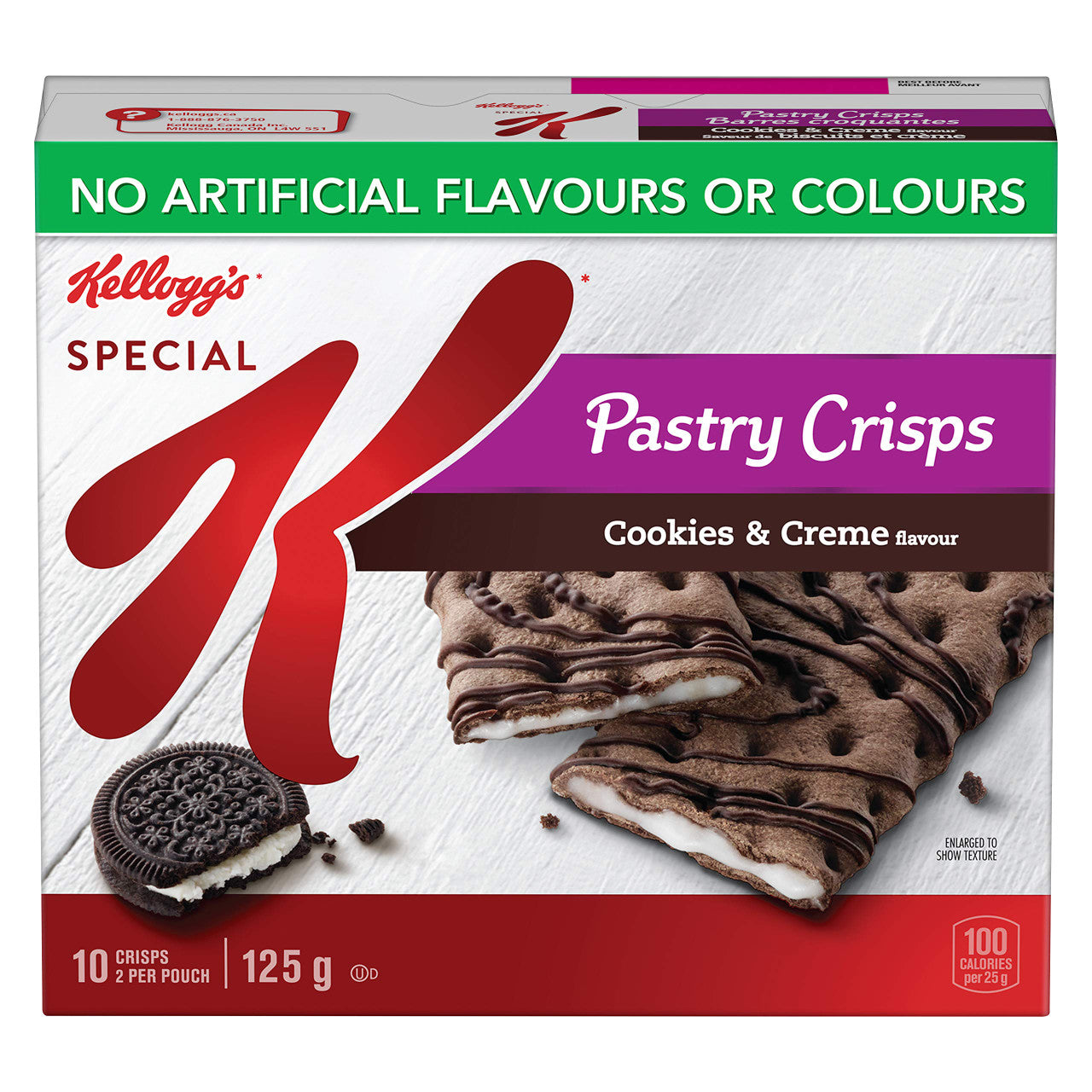 Kellogg's Special K Pastry Bars , Cookies & Creme 125g 10ct,{Imported from Canada}